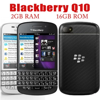 Orijinal Unlocked BlackBerry Q10 (-1-3-5) Cep telefonu 2GB RAM 16GB ROM 8MP Mobil kamera QWERTY klavye Akıllı telefon Çubuğu Bluetooth