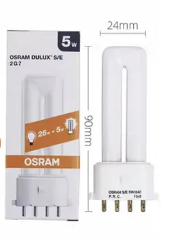 OSRAM DULUX S / E 5 W/840 4000 K Beyaz 2G7 4 pins CFL lamba tüpü LUMİLUX Ampul