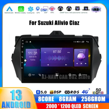 Otomobil radyosu Oynatıcı Carplay Bluetooth Suzuki Alivio Ciaz 2014-2019 Araba Stereo BT Kafa Ünitesi 4G GPS Video WİFİ Navigasyon