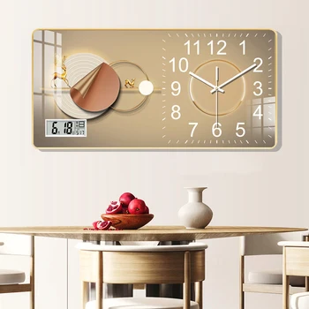 Oturma Odası Dekoratif Saat duvar saati Moda Sıcaklık takvimli saat Yumruk Ücretsiz Dekoratif Boyama Saati