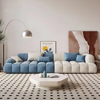 Oturma odası mobilya Japon lateks kumaş kanepe basit puf kombinasyonu bulut kanepe