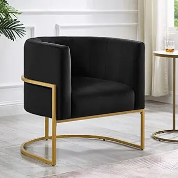Oturma Odası Sandalyeleri Modern Allık Dokulu Kadife Döşemeli Vurgu Sandalye Altın Metal Standlı-Allık