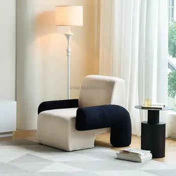 Oturma odası sandalyeleri Nordic ışık lüks tek kanepe tasarımcı yaratıcı oturma odası tembel Lambswool kanepe Recliner sandalye