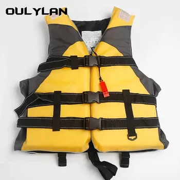 Oulylan Can Yeleği Puddle Jumper Polyester Açık Yetişkin Güvenlik Yüzme Tekne Gezisi Kayak Sürüklenen Su Sporları Erkek Ceket