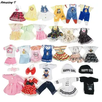 Oyuncak bebek giysileri İçin Uygun 16 Cm BJD Bebek 1/12 Giyim Aksesuarları Bebek Moda Giyinmek Oyuncak Prenses Elbise Tulum Kız Hediye