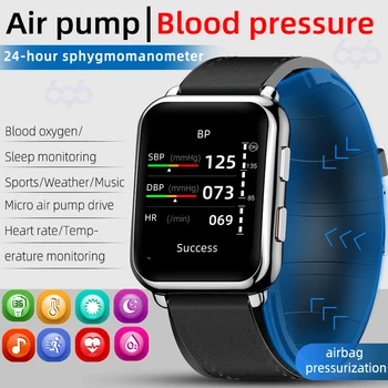 P80 Smartwatch Erkekler Gerçek Kan Basıncı Oksijen Vücut Sıcaklığı hava pompası Hava Yastığı nabız monitörü akıllı saatler Kadınlar Sağlık Yeni