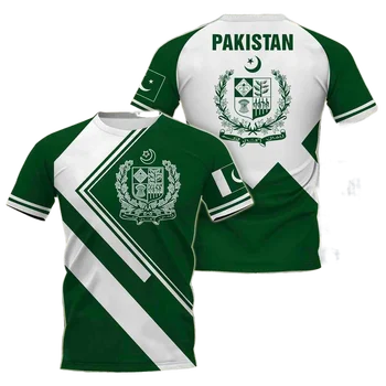 Pakistan Bayrağı erkek t-shirtü kadın Üstleri yazlık t-shirt Sokak Harajuku Büyük Boy T-shirt Spor Rahat Kısa Kollu Üst