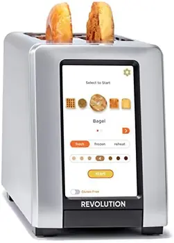 Patentli InstaGLO ® Teknolojisine Sahip R270 Dokunmatik Tost Makinesi \ u2013 Fırçalanmış Platin, 16 Ekmek Modu, Panini Modu, Glutensiz M