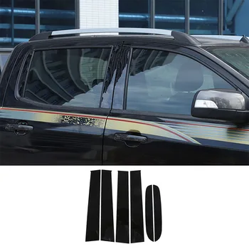 PC Siyah Araba Pencere Pillar Mesajları kapı pervazı Kapak Çıkartmaları Çıkartması Ford Ranger Wildtrak T7 T8 2015-2021 Dış Aksesuarlar