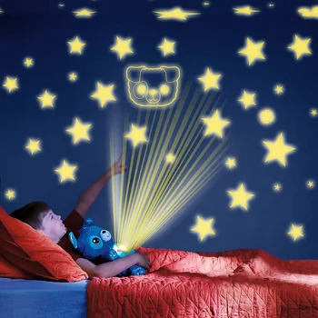 Peluş Hayvan bebek ışık projektör gece lambası sevimli Köpek tek boynuzlu at oyuncak Göbek Projeksiyon çocuk hediye Noel odası atmosfer