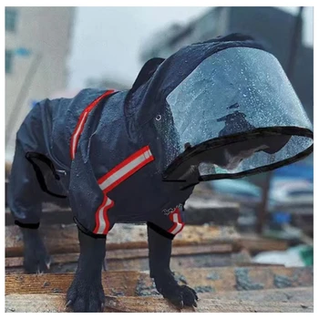 Pet Köpek Yağmurluk Şeffaf Kapşonlu Tulum Köpekler Su Geçirmez Ceket Suya Dayanıklı Giysiler Köpekler Kediler için Ceket Pet Malzemeleri