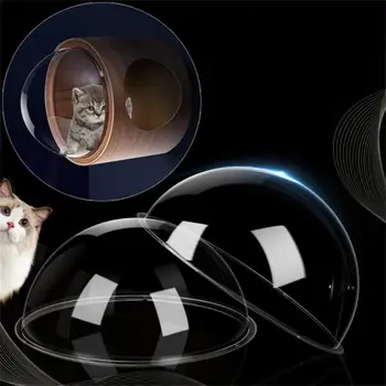 Pet Yarım Küre Kapak Şeffaf Kedi Yuva Aksesuarları DIY Çit Pet Peek Dikkat kubbe kapağı Kedi Tırmanma Rafı Pet Oyuncaklar