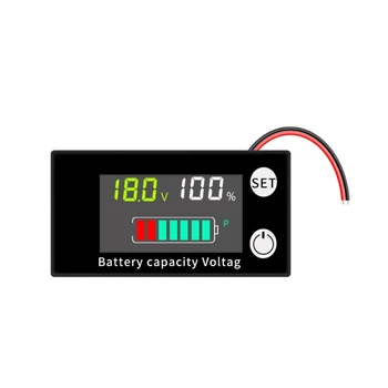 Pil Kapasitesi Monitör 8-100V Voltmetre multimetre test cihazı Güç Yüzdesi Volt Göstergesi Ölçer Su Geçirmez LCD Ekran