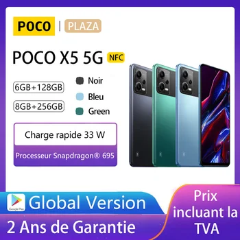 POCO X5 5G Akıllı Telefon, NFC, Küresel Sürüm, 128 GB / 256 GB, 6.67 inç, AMOLED, DotDisplay, 120Hz, Sno Ejderha 695 Octa Çekirdek, pil 33W 5000mAh