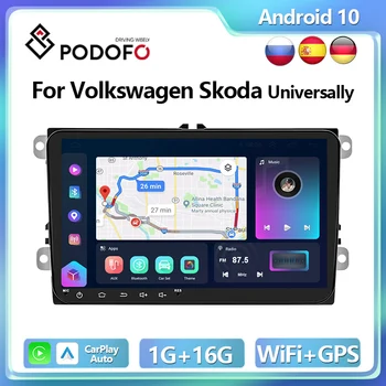 Podofo Android Araba Radyo Volkswagen Passat Polo Golf Skoda KOLTUK Multimedya Video Oynatıcı WiFi Autoradio GPS Stereo Kafa Ünitesi