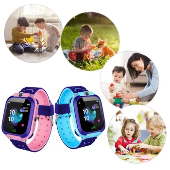 Q12 akılı çocuk saati SOS telefon izle Smartwatch Sım Kart ile Çocuklar için Fotoğraf Su Geçirmez IP67 Çocuklar Hediye IOS Android için Z5S