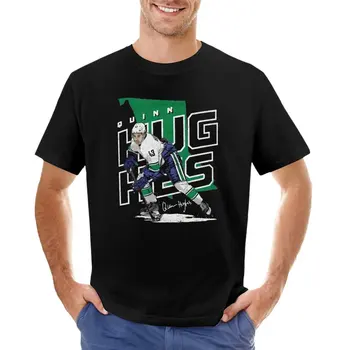 Quinn Hughes T-Shirt düz kısa kollu t-shirt vintage t shirt erkek egzersiz gömlek