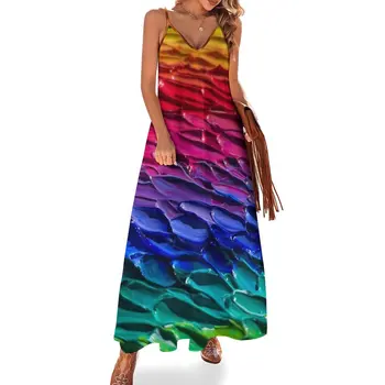 Renk dalgaları Kolsuz Elbise Dans elbiseleri kokteyl elbiseleri kadın elbiseleri