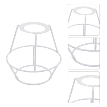Retro Masa lamba ışığı Standı Tel Gölge DIY Yüzük Vintage Çerçeve masa örtüsü Beyaz Ferforje Abajur