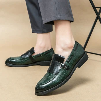 Retro Rahat Kore Versiyonu İş Artırmak İngiliz moda ayakkabılar Saç Stilisti Fasulye Ayakkabı deri ayakkabı Erkekler Dört Mevsim