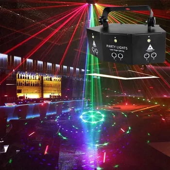 Sahne aydınlatma disko lazer lazer ışığı KTV Bar flaş ses kontrolü atmosfer kapalı projeksiyon lambası