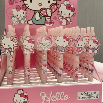 Sanrio Kawaii Hello Kitty Basın Kalem Kolye Kalem Yüksek Değerli Girly Kalp Basın Tipi Nötr Kalem Sevimli Siyah Kalem Öğrenci Kırtasiye