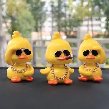 Sarı Ördek Araba Süsleri Sallayarak Kafa Sarı Ördek Araba Aksesuarları Sevimli oyuncak ördek Araba Süsleri Sarı Ördek Pano Dekorasyon