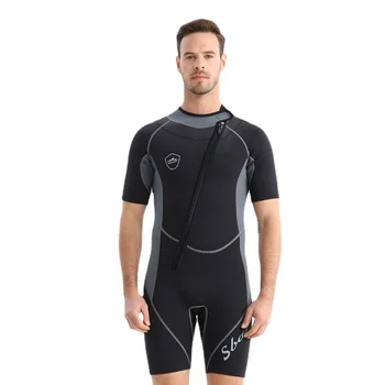 SBART 1.5 mm Neopren Wetsuit Mayo Erkekler Kısa Kollu Patchwork Mayo Tüplü dalgıç kıyafeti Tek Parça Sörf Denizanası dalış elbisesi