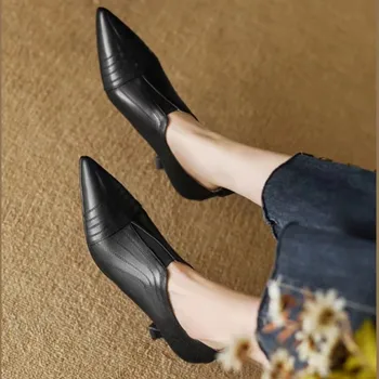Seksi Yüksek Topuklu Ayakkabılar Kadın Sivri Burun parti ayakkabıları 2023 Sonbahar Sandalet Tasarımcı Yeni Marka Elbise Pompaları Stilettos Mujer Zapatos