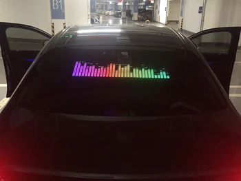 Ses kontrollü müzik spektrum ekran ritim ışık araba arka cam ses amplifikatörü modifiye LED ortam ışığı