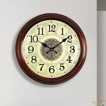 Sessiz Pil Dijital Saat Duvar Yatak Odası İğne Klasik Altın Ahşap Minimalist duvar saati Modern Oturma Odası Saat Mobilya