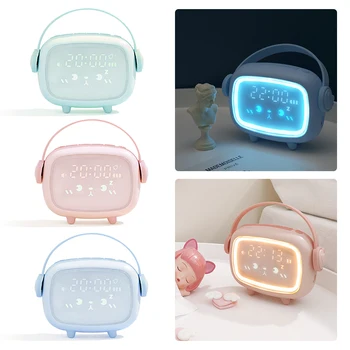 Sevimli LED Akıllı Gece ışıklı çalar saat Zamanlama Geri Sayım çalar saat Çocuklar çalar saat Gece Lambası Ev Dekor İçin saat dijital