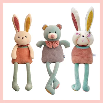 Sevimli Peluş Tavşan Kawaii Ayı Bebek Oyuncak çizgi film bebeği Çocuk Bez Bebek Kız doğum günü hediyesi Cadılar Bayramı Hediye
