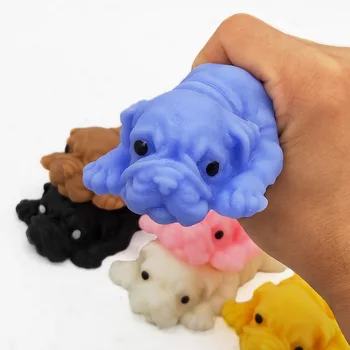 Sevimli Sıkmak Pug Köpek Oyuncak Yumuşak Anksiyete Kabartma Stres Dekompresyon Duyusal Squishies Oyuncak Yetişkinler Çocuklar için Doğum Günü noel hediyesi