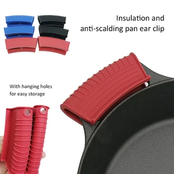 Silikon Anti haşlanma Pan klip kulp kılıfı Pan kürek Anti-Haşlanma ısı yalıtımı çorba tenceresi sabit klip mutfak pişirme aracı