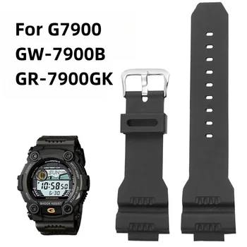 Silikon kauçuk saat Band Kayışı Fit Casio G-Shock G-7900sl GW-7900b GR-7900NV Yedek Siyah Su Geçirmez Saat Kayışı