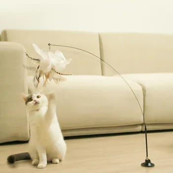 Simülasyon Kuş interaktif Kedi Oyuncak Komik Tüy Kuş Çan ile Kedi Sopa Oyuncak Yavru Oyun Teaser Değnek Oyuncak Kedi Malzemeleri
