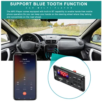 Siyah Araba HD Video ses şifre çözücü MP3 Dekoder Kurulu Bluetooth Uyumlu 5.0 Destek LED Dijital Tüp USB AUX FM Radyo Fonksiyonu
