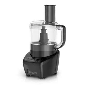 SİYAH + KATLI Kolay Montaj 8-Cup mutfak robotu Çift taraflı dilimleme / doğrama tabağı Siyah 450W