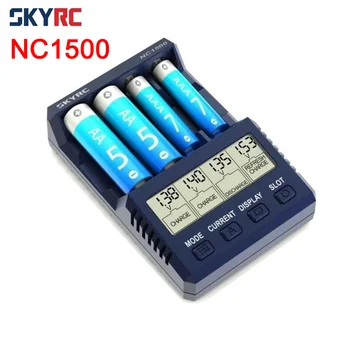SKYRC NC1500 5V 2.1 A 50mA 4 Yuvaları LCD AA / AAA pil şarj cihazı ve Analizörü NiMH Piller Şarj Deşarj ve Yenileme