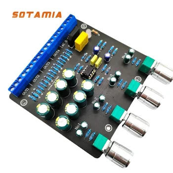 SOTAMIA Hıfı Preamplifikatör Aktif ses dağıtıcı kablosu NE5532 OP Amp 1 ın 4 Out güç amplifikatörü Mini Preamp AC12V Çift Güç Kaynağı