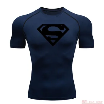 Spor Sıkıştırma Gömlek erkek kısa kollu t-shirt Hızlı Kuru Yaz Spor Üst Vücut Geliştirmeci T-shirt Koşu erkek Spor Giyim