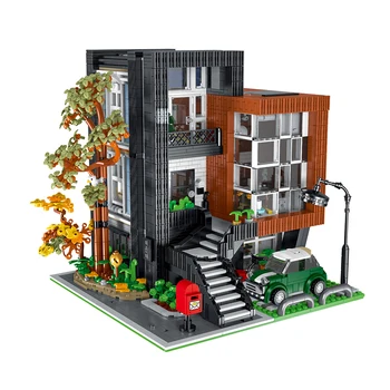 Stokta Uzman Fikirleri 3300 ADET MOKE10205 Modern Villa Yapı Taşları Mimari Tuğla Seti Çocuk Çocuk Modelleri Oyuncaklar Hediyeler