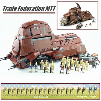 Stokta yenı Fıt 7662 05069 Ticaret Federasyonu MTT Konteynerli Asker Taşıyıcı oyuncak inşaat blokları Çocuklar için noel hediyesi