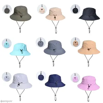Su geçirmez Kova Şapka Açık Kamp Şapka İpli Kolay Depolama UV Dayanıklı Şapka Erkekler İçin Hızlı Kuruyan Kova Kadınlar İçin Caps