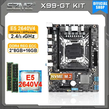 SZMZ X99 GT Anakart LGA2011 V3 CPU RAM kiti xeon ile E5 2640 v4 + 2 * 8 GB DDR4 RAM Seti X99 anakart combo