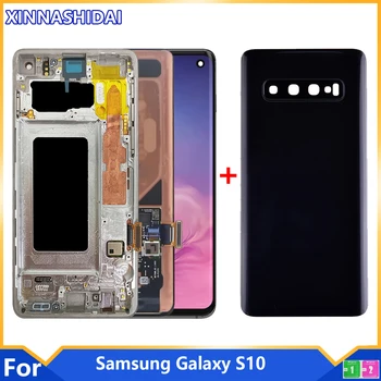 Süper AMOLED Ekran SAMSUNG Galaxy S10 G973F / DS G973U G973 SM-G973 Ekran dokunmatik ekran digitizer Değiştirme Yok Yanık