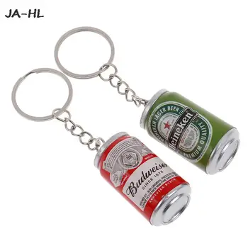 Sıcak 1 adet simülasyon konserve bira Anahtarlık bira Can Anahtarlık çiftler serin sırt çantası dekor