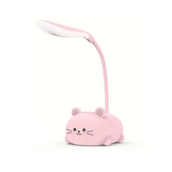 Sıcak Karikatür Sevimli Hayvan Hayvan Pet USB yeniden şarj edilebilir pil Led Masa Gece Lambası Çocuk Göz Koruması Sıcak Beyaz masa lambası Gece Lambası