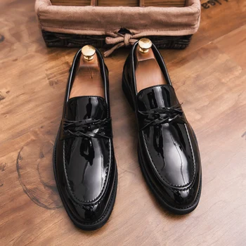 Sıcak Satış Erkekler Kuaför Ayakkabı Deri rahat ayakkabılar üzerinde Kayma erkek Flats Moda Ofis Ayakkabı Erkek Yürüyüş erkek ayakkabıları Loafer'lar Erkekler
